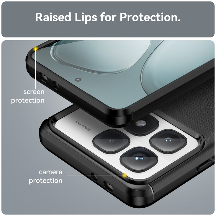 For Redmi K70 Ultra Brushed Texture Carbon Fiber TPU Phone Case(Black)