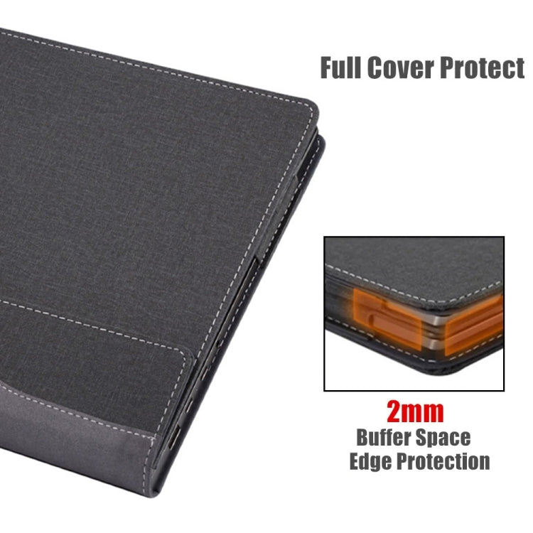 For MicroSoft Surface Laptop 15 inch Leather Laptop Shockproof Protective Case(Wine Red)