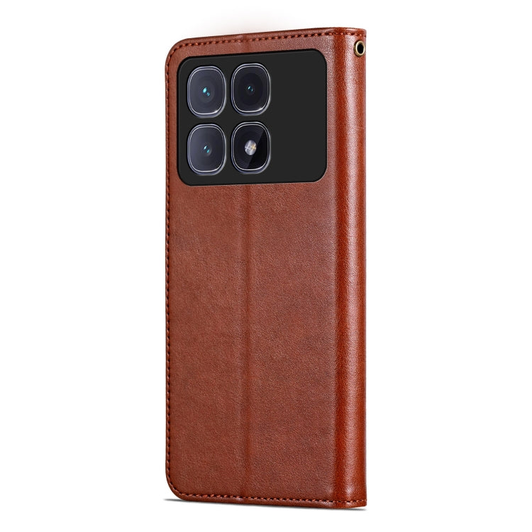 For Redmi K70 Ultra AZNS Sheepskin Texture Flip Leather Phone Case(Brown)