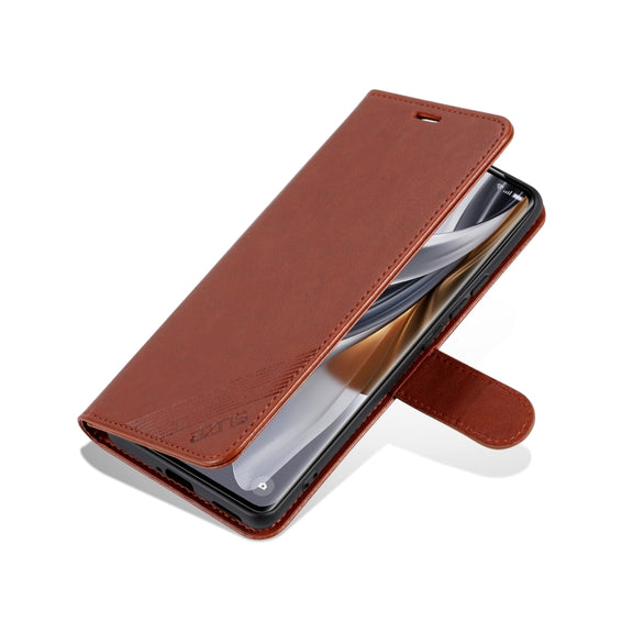 For Redmi K70 Ultra AZNS Sheepskin Texture Flip Leather Phone Case(Brown)