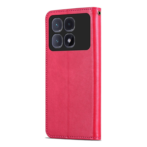 For Redmi K70 Ultra AZNS Sheepskin Texture Flip Leather Phone Case(Red)