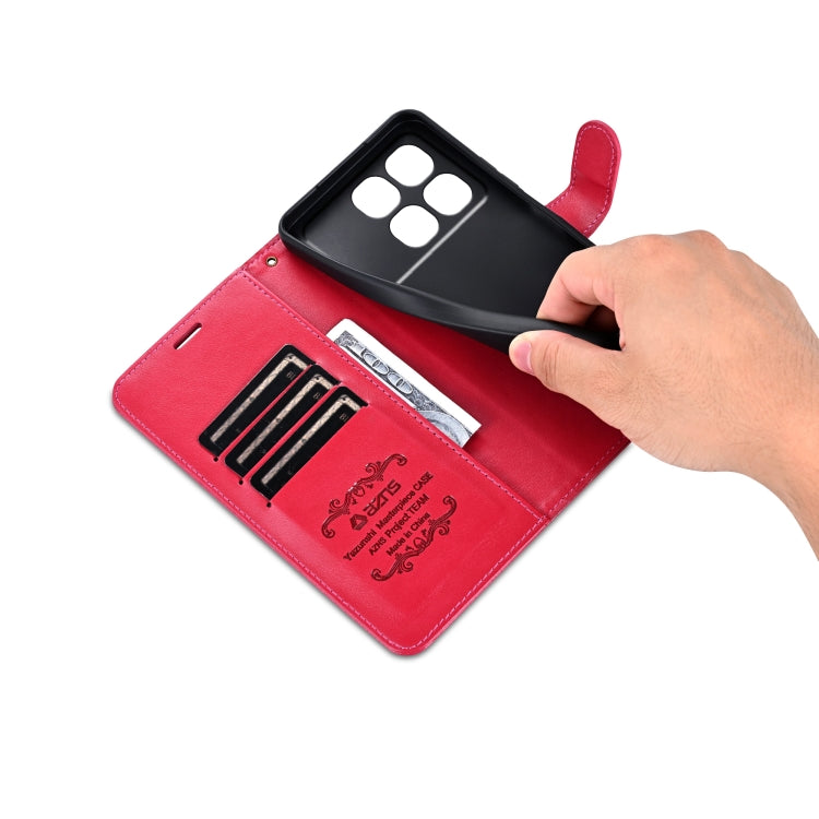 For Redmi K70 Ultra AZNS Sheepskin Texture Flip Leather Phone Case(Red)