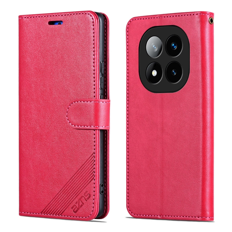 For Redmi Note 14 Pro 5G AZNS Sheepskin Texture Flip Leather Phone Case(Red)