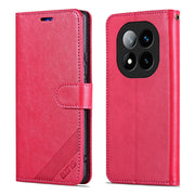 For Redmi Note 14 Pro 5G AZNS Sheepskin Texture Flip Leather Phone Case(Red)
