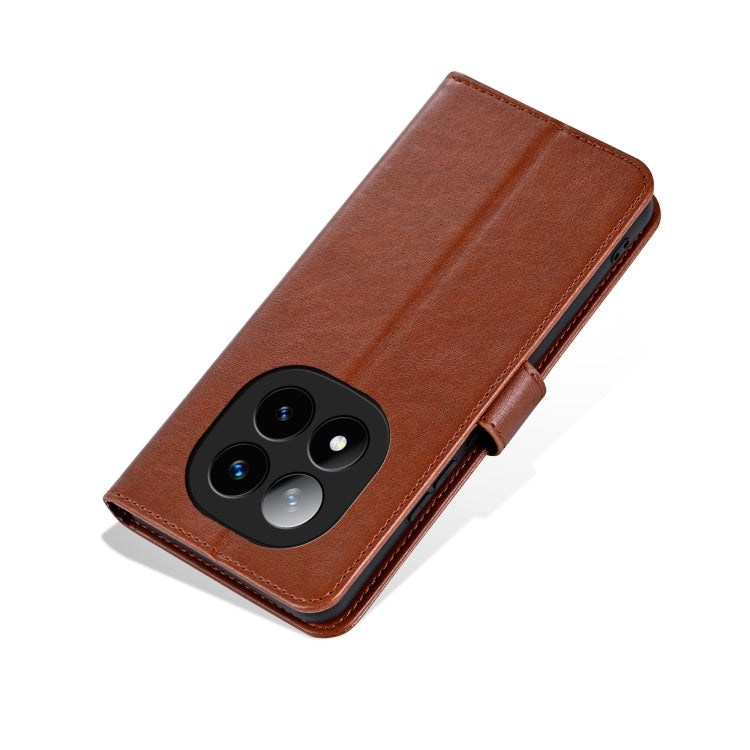 For Redmi Note 14 Pro+ 5G AZNS Sheepskin Texture Flip Leather Phone Case(Brown)