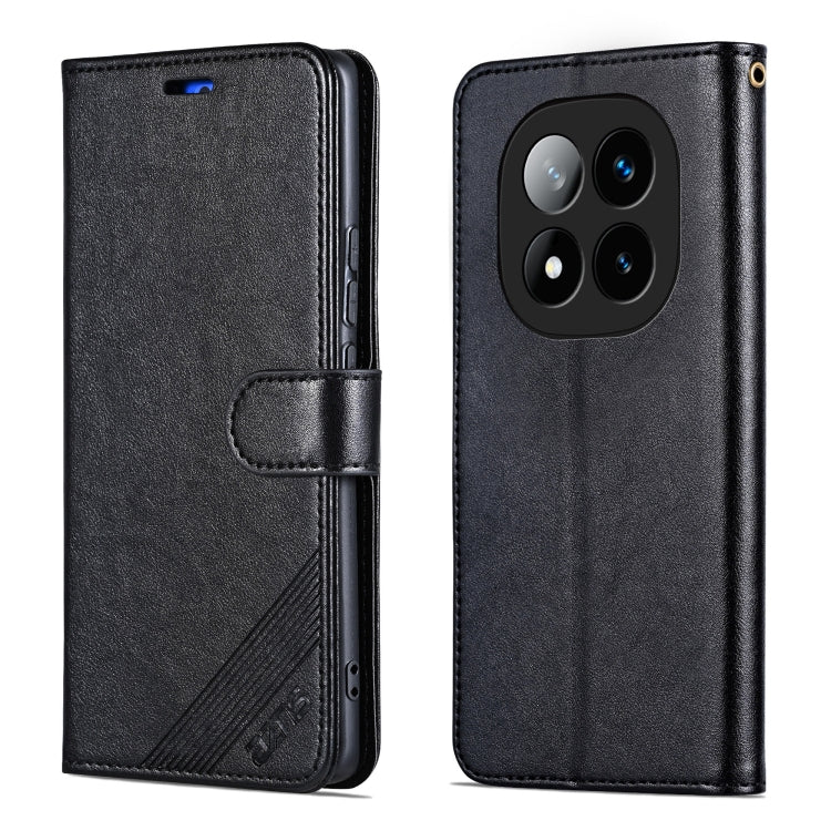 For Redmi Note 14 Pro+ 5G AZNS Sheepskin Texture Flip Leather Phone Case(Black)
