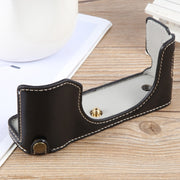 For FUJIFILM X100VI Glossy PU Leather Camera Half Case Base(Black)