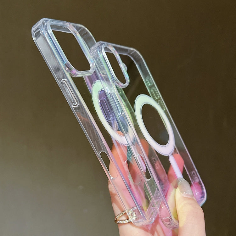 For iPhone 16 Pro Max Gradient Color MagSafe Airbag Full Coverage Phone Case(Rainbow)