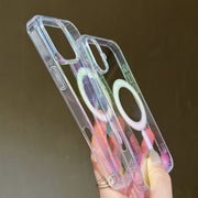 For iPhone 16 Pro Gradient Color MagSafe Airbag Full Coverage Phone Case(Rainbow)