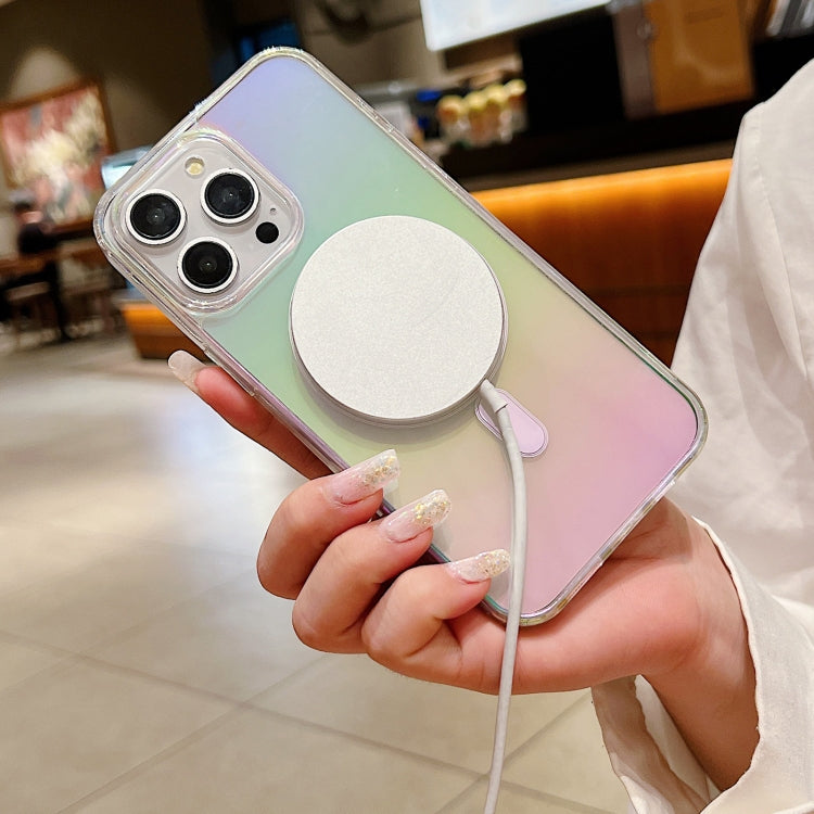 For iPhone 16 Pro Max Gradient Color MagSafe Airbag Full Coverage Phone Case(Rainbow)