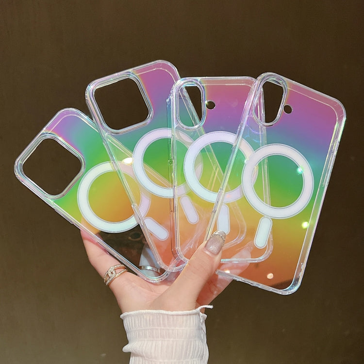 For iPhone 16 Pro Max Gradient Color MagSafe Airbag Full Coverage Phone Case(Rainbow)