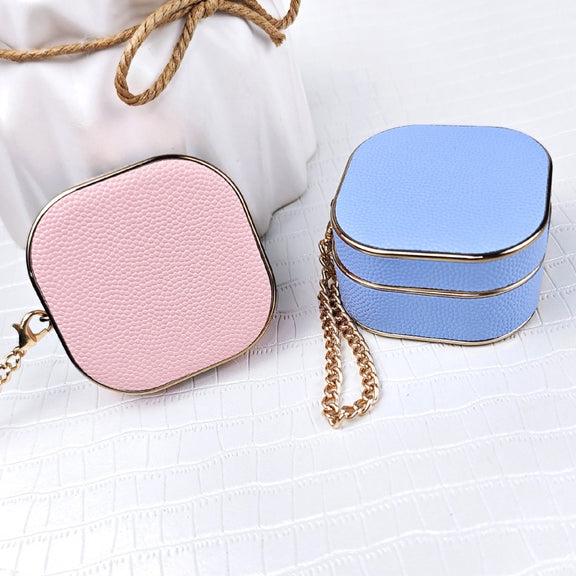 For Samsung Galaxy Buds2 / 2 Pro / Pro Litchi Texture Earbuds Box Leather Protective Case with Metal Bracelet(White)