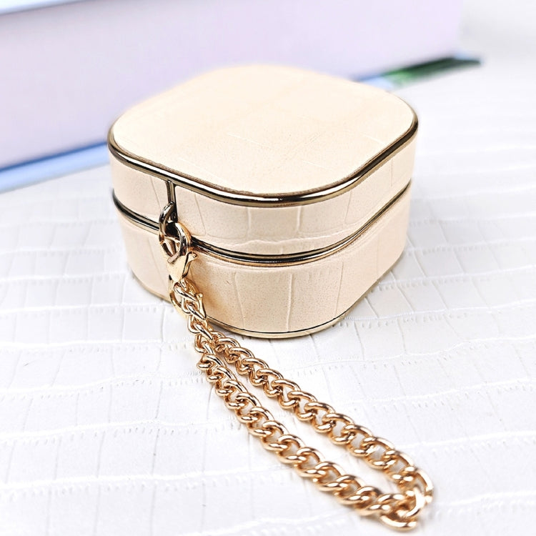 For Samsung Galaxy Buds2 / 2 Pro Crocodile Texture Earbuds Box Leather Protective Case with Metal Bracelet(White)