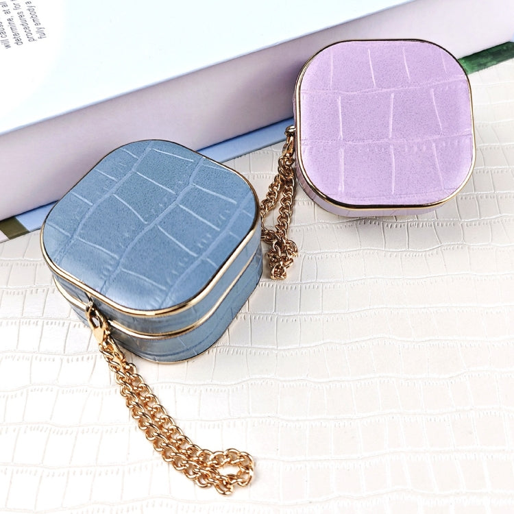For Samsung Galaxy Buds2 / 2 Pro Crocodile Texture Earbuds Box Leather Protective Case with Metal Bracelet(Blue)
