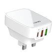 LDNIO Q334 32W Type-C + Dual USB Port Charger with 1m USB-C / Type-C Data Cable, Plug Type:UK Plug(White) - USB Charger by LDNIO | Online Shopping South Africa | PMC TechLife | Buy Now Pay Later Mobicred