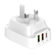 LDNIO Q334 32W Type-C + Dual USB Port Charger with 1m USB-C / Type-C Data Cable, Plug Type:UK Plug(White)