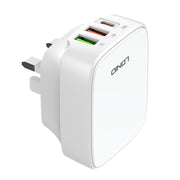 LDNIO Q334 32W Type-C + Dual USB Port Charger with 1m USB-C / Type-C to USB-C / Type-C Data Cable, Plug Type:UK Plug(White)