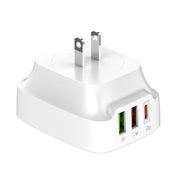 LDNIO Q334 32W Type-C + Dual USB Port Charger with 1m USB-C / Type-C to 8 Pin Data Cable, Plug Type:US Plug(White)