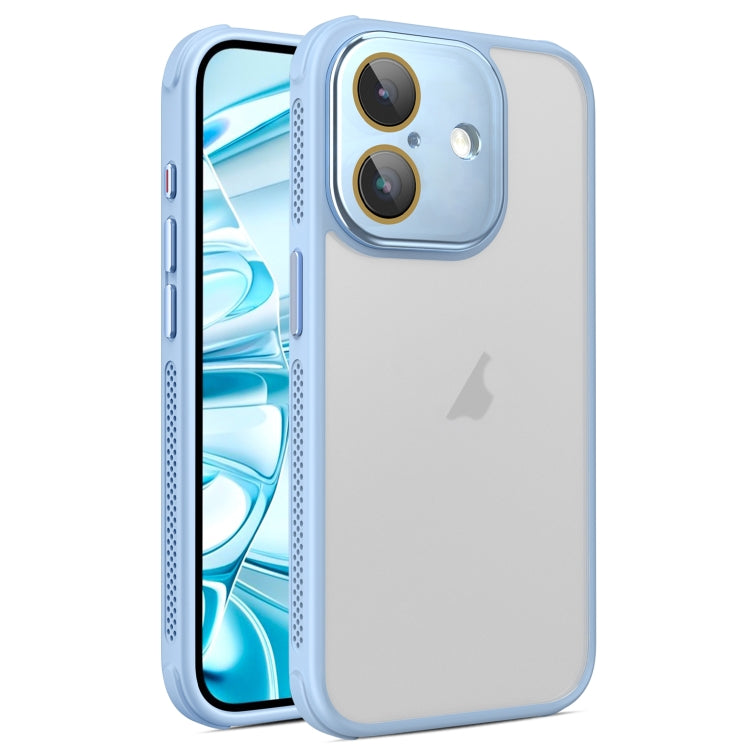 For iPhone 16 Side Cooling Skin Feel Frosted Phone Case(Sky Blue)