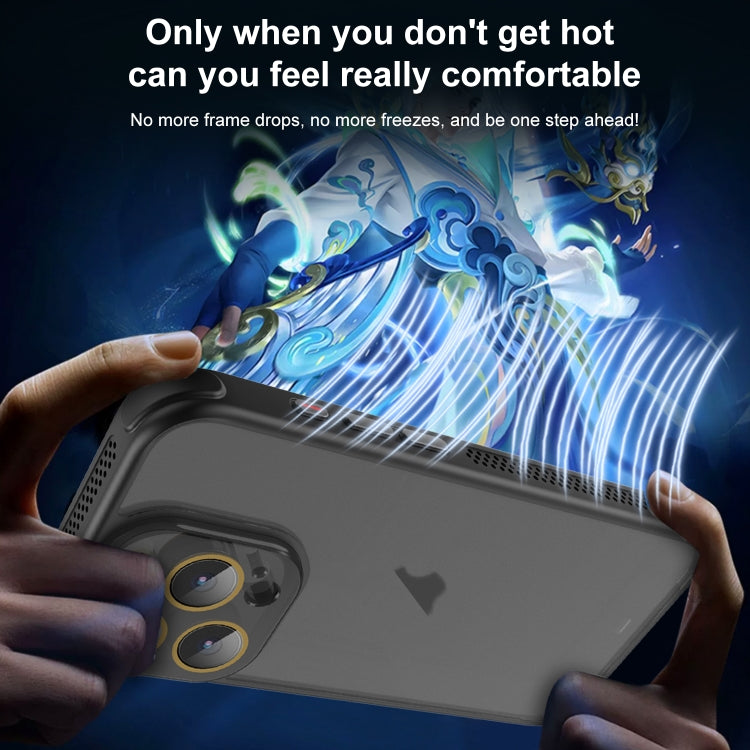 For iPhone 16 Pro Side Cooling Skin Feel Frosted Phone Case(Blue)