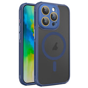For iPhone 16 Pro Side Cooling Skin Feel Frosted MagSafe Magnetic Phone Case(Blue)