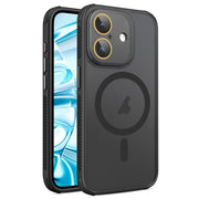 For iPhone 16 Hardware Side Cooling Skin Feel Frosted MagSafe Magnetic Phone Case with Lens Film(Black)