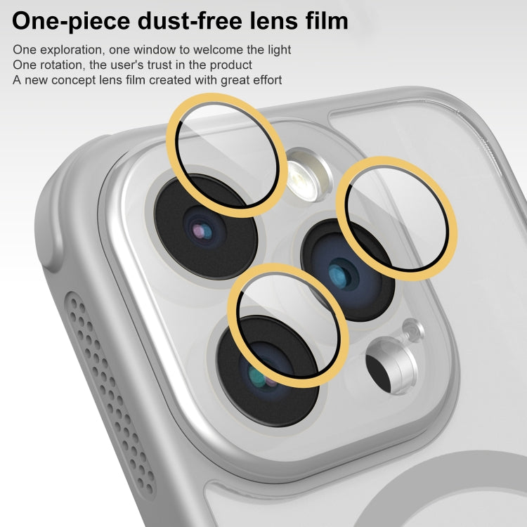 For iPhone 16 Hardware Side Cooling Skin Feel Frosted MagSafe Magnetic Phone Case with Lens Film(Black)