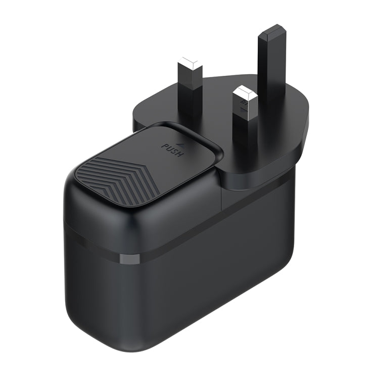 LDNIO Q366 65W USB + Dual Type-C Port Charger with 1m USB-C / Type-C to USB-C / Type-C Data Cable, Plug Type:UK Plug(Black)
