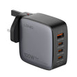 LDNIO Q408 100W GaN USB+3 USB-C / Type-C Interface Charger with 1m 100W USB-C / Type-C to USB-C / Type-C Data Cable, Plug Type:UK Plug(Black) - USB Charger by LDNIO | Online Shopping South Africa | PMC TechLife | Buy Now Pay Later Mobicred