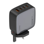 LDNIO Q408 100W GaN USB+3 USB-C / Type-C Interface Charger with 1m 100W USB-C / Type-C to USB-C / Type-C Data Cable, Plug Type:UK Plug(Black)