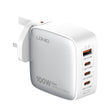 LDNIO Q408 100W GaN USB+3 USB-C / Type-C Interface Charger with 1m 100W USB-C / Type-C to USB-C / Type-C Data Cable, Plug Type:UK Plug(White) - free shipping - PMC TechLife - Order now!