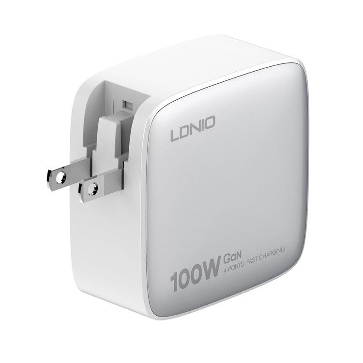 LDNIO Q408 100W GaN USB+3 USB-C / Type-C Interface Charger with 1m 100W USB-C / Type-C to USB-C / Type-C Data Cable, Plug Type:US Plug(White)