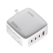 LDNIO Q408 100W GaN USB+3 USB-C / Type-C Interface Charger with 1m 100W USB-C / Type-C to USB-C / Type-C Data Cable, Plug Type:US Plug(White)