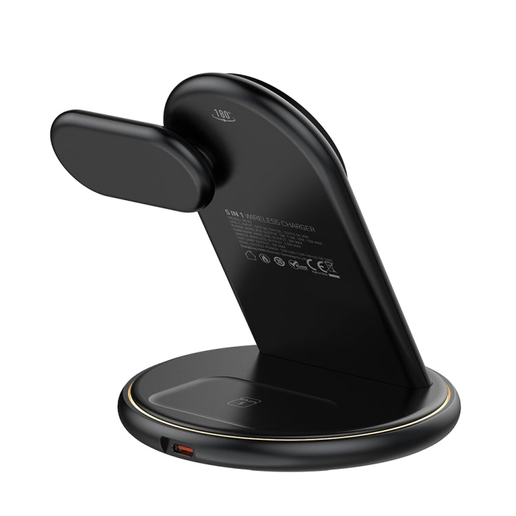 LDNIO WL02 25.5W 5 in 1 MagSafe Wireless Charger with 30cm Type-C Cable(Black)