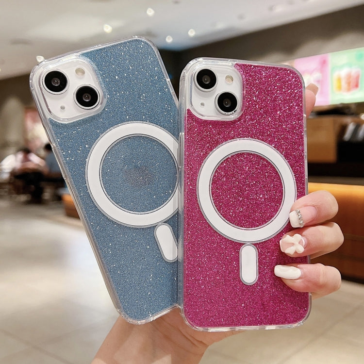 For iPhone 16 Pro Acrylic Transparent Glitter MagSafe Phone Case(Silver)