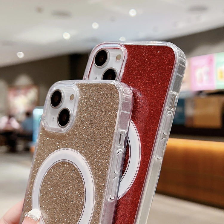 For iPhone 16 Pro Acrylic Transparent Glitter MagSafe Phone Case(Silver)