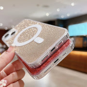For iPhone 16 Pro Acrylic Transparent Glitter MagSafe Phone Case(Silver)