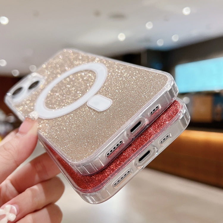For iPhone 16 Pro Acrylic Transparent Glitter MagSafe Phone Case(Silver)