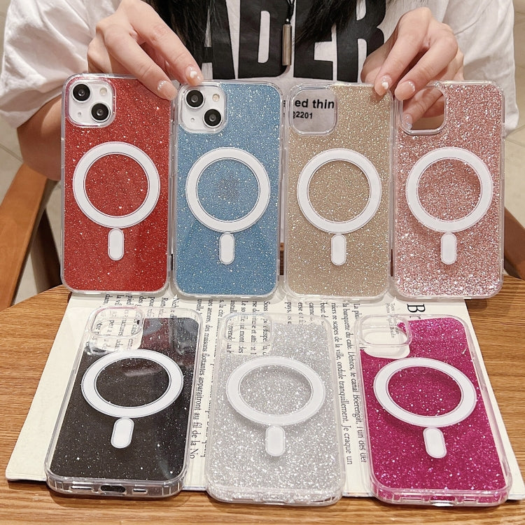 For iPhone 16 Pro Acrylic Transparent Glitter MagSafe Phone Case(Silver)