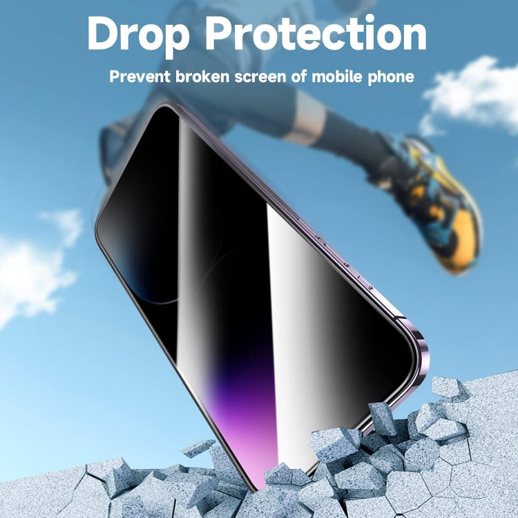 For iPhone 16 LK Easy Install Privacy Tempered Glass Film(Black)