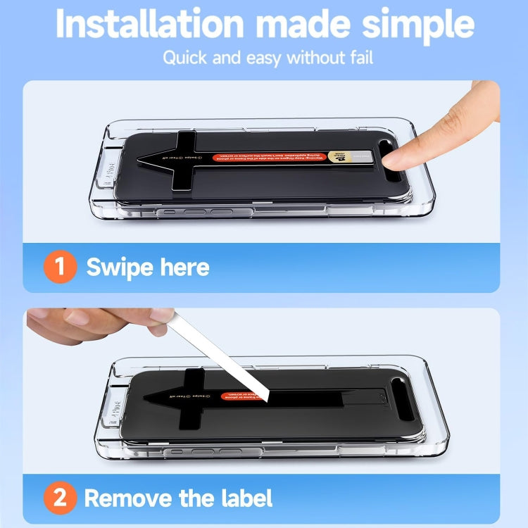 For iPhone 16 LK Easy Install HD Tempered Glass Film(Black)