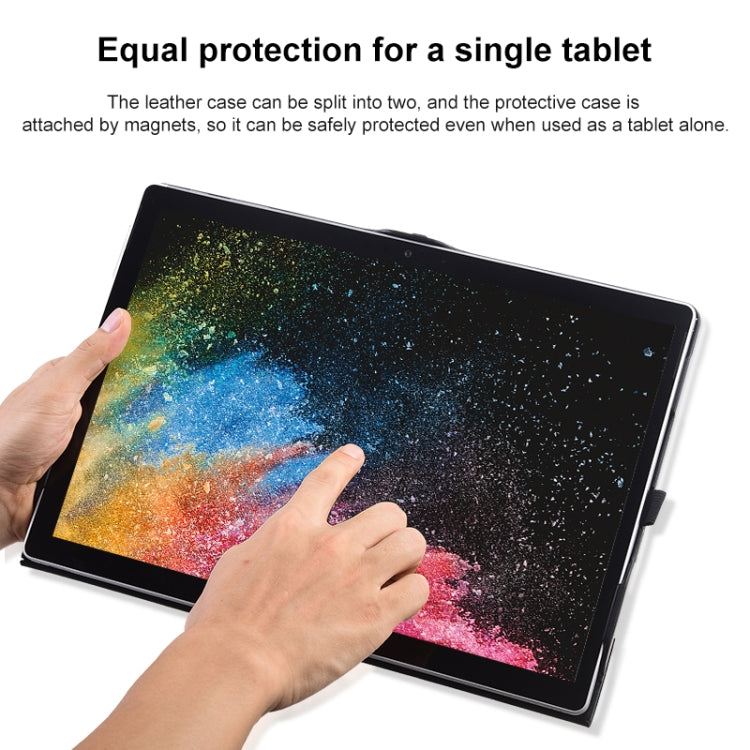 For Microsoft Surface Book 3 / 2 / 1 13.5 inch Deformation Single Screen Leather Laptop Case(Black)