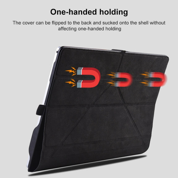 For Microsoft Surface Book 3 / 2 / 1 13.5 inch Deformation Single Screen Leather Laptop Case(Black)