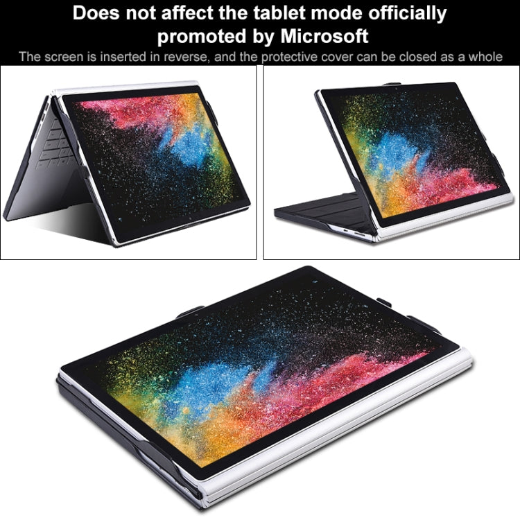 For Microsoft Surface Book 13.5 inch i7 Deformation All-inclusive Leather Laptop Case(Black)