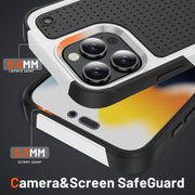 For iPhone 16 Pro Max PC + TPU Shockproof Protective Phone Case(White+Black)