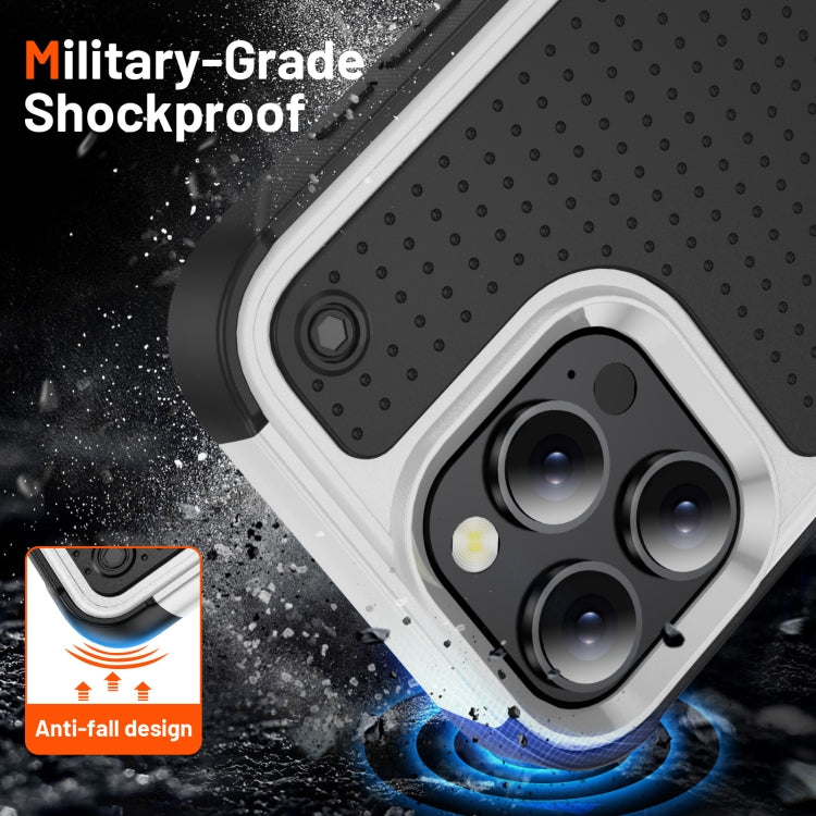 For iPhone 16 Pro Max PC + TPU Shockproof Protective Phone Case(White+Black)