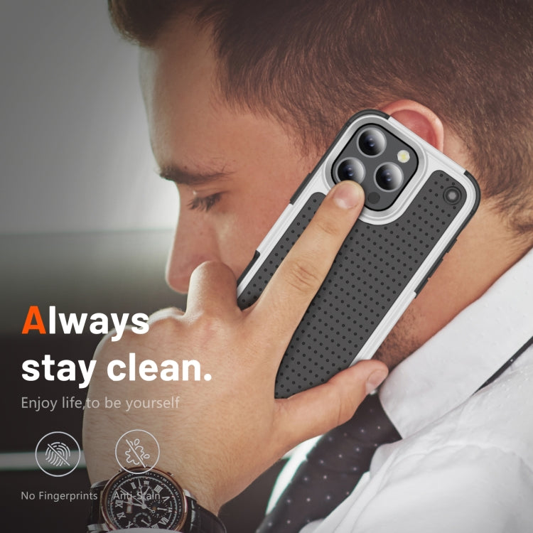 For iPhone 16 Pro Max PC + TPU Shockproof Protective Phone Case(White+Black)