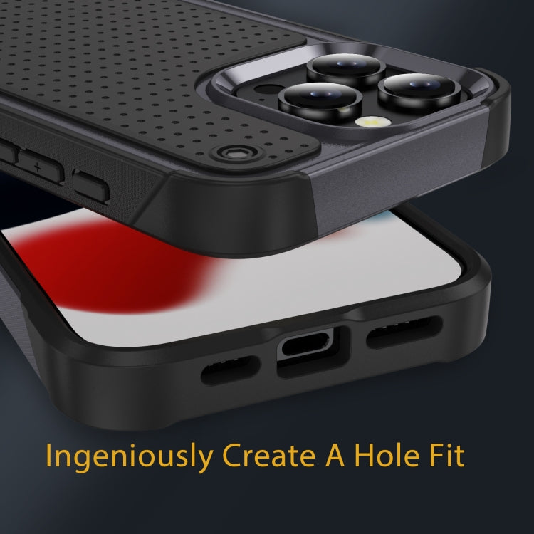 For iPhone 16 Pro PC + TPU Shockproof Protective Phone Case(Grey+Black)