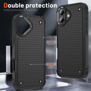 For iPhone 16 Plus PC + TPU Shockproof Protective Phone Case(Black+Black)