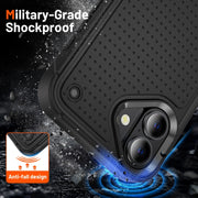 For iPhone 16 Plus PC + TPU Shockproof Protective Phone Case(Black+Black)
